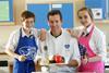 Sewell and Nicole England from Largs Academy joined chef Steve Craik during a demonstration.