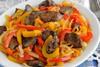 Chicken liver with vegetables