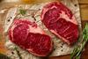 Raw beef steaks