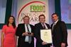 PTF director general, Terry Jones at the recent FMT Awards collecting the award for Best Trade Organisation.