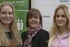 Pictured L-R: Emma Fletcher, who was awarded the Moy Park scholarship two years ago with Moy Park’s Katharine Strain and this year’s scholarship candidate Emily Hughes.