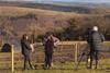 A film crew from S4C at Puff Pigs farm near Mountain Ash discussing Porc from Wales Week