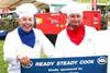 CCM’s Ted Ogden, left, prepares, for his cook-off with Wharfedale’s Ian Smith at NSA North Sheep 2013.