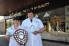 Lisa Finnigan and Steven Cusack with the awards.