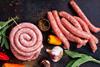 Sausage whirl and linked sausages
