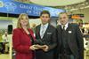 (L-R) –Matteo Marchetti of Lem Carni collecting the award on behalf of Mr Lama, joined by Susan Spelling, British Consul-General and Jim McLaren, QMS Chairman.