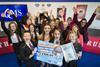 Greenwood Academy pupils, winners of the QMS #tastescotland schools burger competition, pictured with X-Factor star Emily Middlemas.