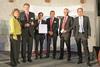 L-R: Eveline Lemke (Secretary of State for Trade and Industry of Rhineland-Palatinate), Uwe Reifenhaeuser (Managing Director), Thomas Kuehr, Juergen Melles, Uwe Ragnit (all TREIF), Dr. Ulrich Link (ISB board of directors).