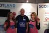 Aberdeen-based butcher Andrew Gordon pictured with Ellon Academy pupils, Toni Skene (left) and Cara Johnston at the Skills Scotland event.