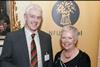 Sandy Howie of Scottish Pig Producers receiving the Ed Rainy Brown Memorial Award from Katy Rainy Brown at the SAOS annual conference.