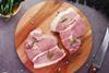 Raw pork slices