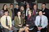 The four scholars (front, L-R), Tom Oates, Lauren Turner, Josie Hatch and Sam Stephenson, with representatives of the sponsoring companies, BPEX and the National Pig Association.