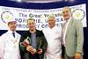 Last year's Supreme Sausage Champion, Simon Haigh (second left) from Bolster Moor Farm Shop.