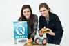 Jacqueline Fitzpatrick, Linden Foods' senior account manager and Gillian Armstrong, NPD at Linden Foods with the recent Irish Quality Food & Drink Award winning Lidl Inisvale Selection Irish Hereford Cheddar and Onion Beef Burgers.