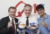 From left Jim McLaren, Chairman of Quality Meat Scotland, Rural Affairs Secretary, Richard Lochhead, and Tushar Kahn of Campbells Prime Meat.