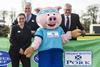 Kate Rowell Alan Clarke QMS pork mascot and Fergus Ewing