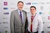Matthew Edwards with Cambrian Training Company’s managing director Arwyn Watkins after receiving his gold medal.