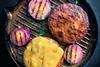 Vegan burger on grill
