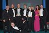 Morrisons was handed the Retailer of the Year trophy by stand-up and television comedian Patrick Kielty (lying down), and Paul Kelly, chair of the British Turkey Federation (far left).