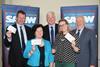 (Left to right) Sam Patton, Sarcoma UK; Marjory Kirkwood, Scottish War Blinded; Alan McNaughton, SAMW President; Claire Turner, Alzheimer Scotland, and Ian Anderson, SAMW Executive Manager.