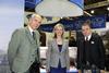 (L-R): QMS Chief Executive Uel Morton and QMS Chairman Jim McLaren are joined by Elizabeth Truss MP Secretary of State for Environment, Food and Rural Affairs at SIAL, one of the world’s largest food fairs.