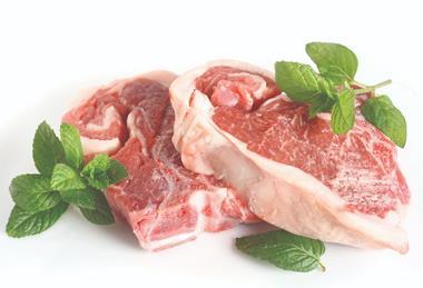Raw lamb chops