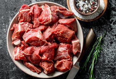 Raw diced beef