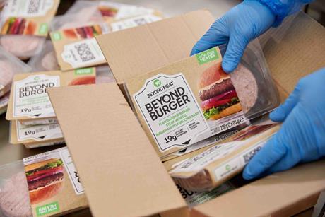 Beyond Meat Burger Patties Being Packaged