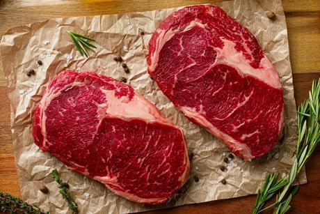 Raw beef steaks