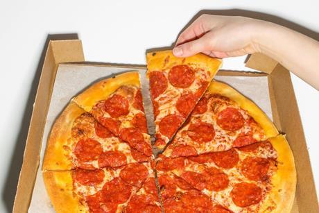 Pizza with pepperoni slices