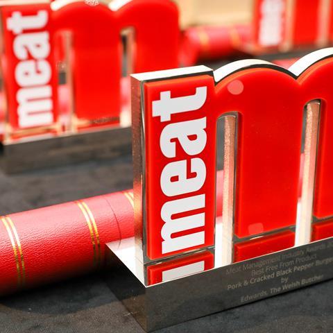 Meat Management Industry Awards trophies