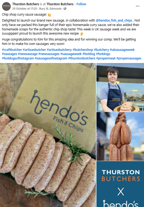 UK Sausage Week 2024 Activity: Thurston Butchers