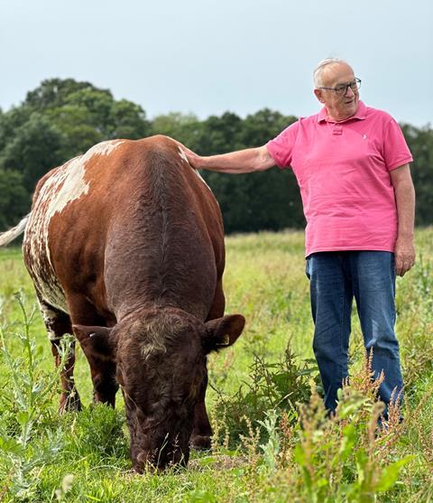 Pierre with Cow in field