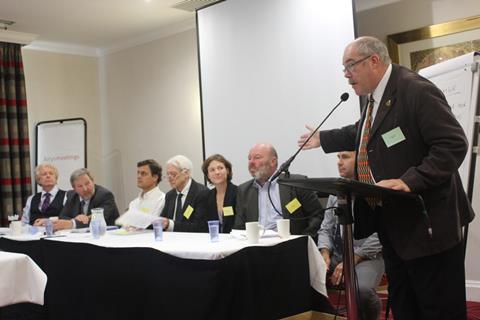 (L to R): Malcolm Mitchell (SRUC); Collin Willson (FSA); Vasco Antunes (DG Sante); Derek Williams (FDQ); Tasha Sexton (Capestone Organic Poultry); Craig Kirby (AIMS); Gavin Morris (Dunbia) and Charlie Mason (HSA). Photo credit: HSA. 