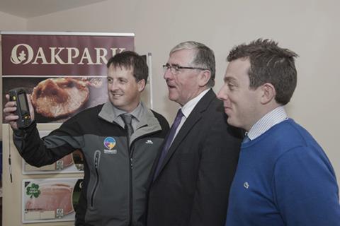 L-R – Colin Hanlon Datos Professional Solutions, Minister Tom Hayes TD and David Brett, General Manager Oakpark Foods.