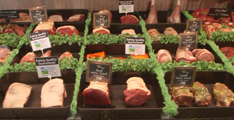 Mini roast joints on display at Chadwicks.