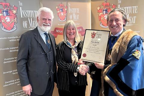 Institute of Meat Prizegiving 2025 Bill Jermey, Pam Brook and the Master