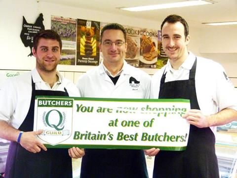 Black Barn Butchers, from left to right: Tim Bicknell (apprentice), David Mitchell (director) & Damon Buckingham (shop manager)