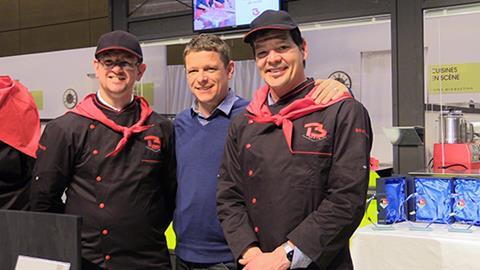 Winning butchers from Aubrey Allen Michael Perkins, (left) Martin Crombie (far right) with MD Russell Allen.
