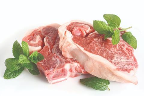 Raw lamb chops