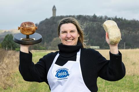 SCB president Laura Black, current World Haggis Champion