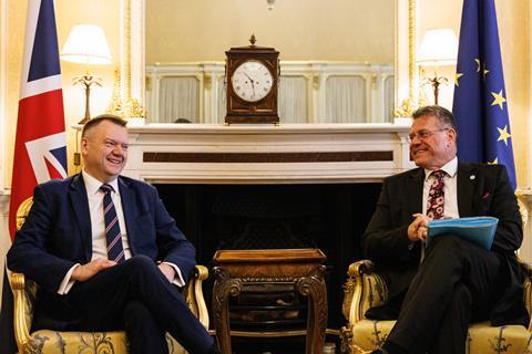 Thomas-Symonds, Minister for the Constitution and European Union Relations and Maroš Šefčovič, European Commissioner for Trade
