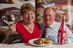 Last year’s winners, Val and John Pettit with their innovative ‘Pork and Mushroom Stack.'