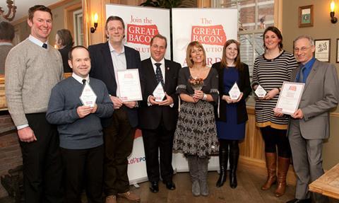 Champions from left: Andrew Shufflebotham and Simon Roberts from Cheerbrook Quality Farm Food, Christopher Cox and Steve Hind from Midland Bacon, Fay Ripley, Fiona Jones from Cranswick and Ellen Streatfeild and Philip Scandding of Denhay Farms.