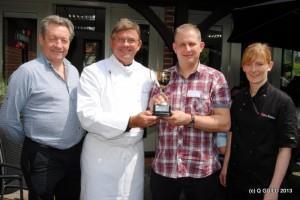 Martin Player butchers (3rd from left) is presented with his Burger Trophy from the judges.