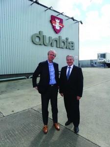 Jim Dobson (r) chief executive, Dunbia pictured with Ronnie Bosma, chief executive, Shannon Meats.