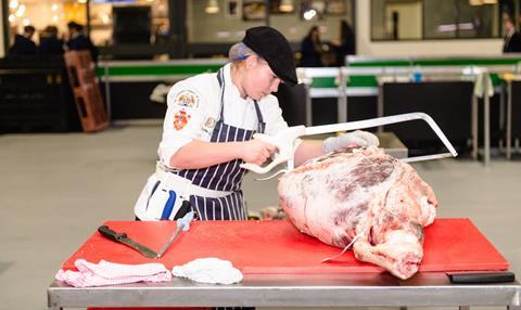 Worldskills UK Butchery Competition Competitor Codie Jo Carr