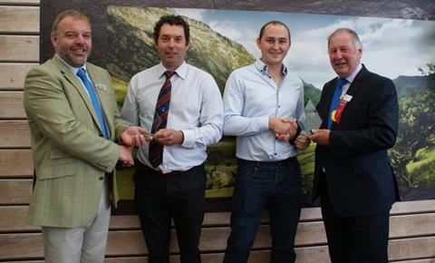 L-R: Prys Morgan, HCC’s head of operations; Alan Gardner, HCC scholar 2015; Huw Williams, HCC scholar 2015; Dai Davies, HCC chairman. 