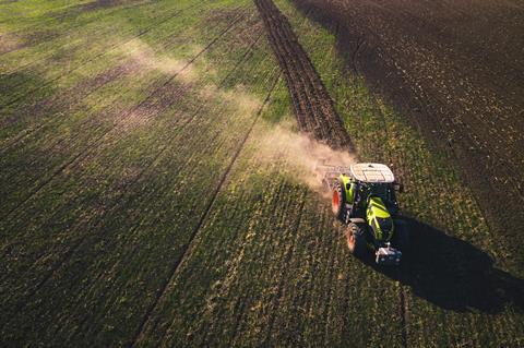 Tractor in field