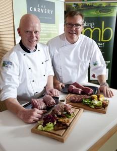 L-R: EBLEX's Martin Eccles and Nigel Haworth with a range of the new cuts.